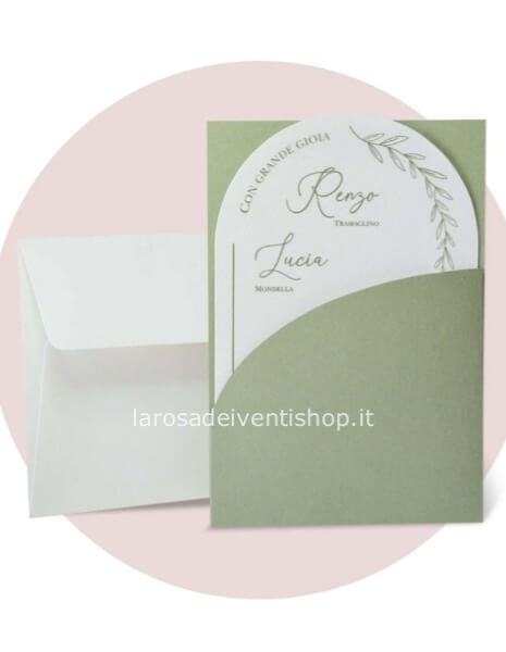 Partecipazione completa di invito e busta F1756 - SENZA MONTAGGIO - ORDINE MINIMO 30 PZ