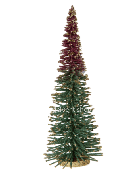 Albero di natale Verde Oro e Rosso - Piccolo diametro 16 x h 40 cm